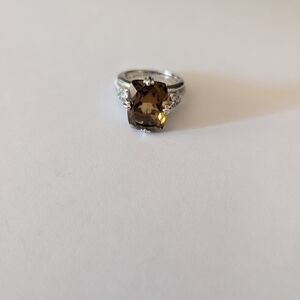 Judith Ripka Brown and Silver Gemstone Ring